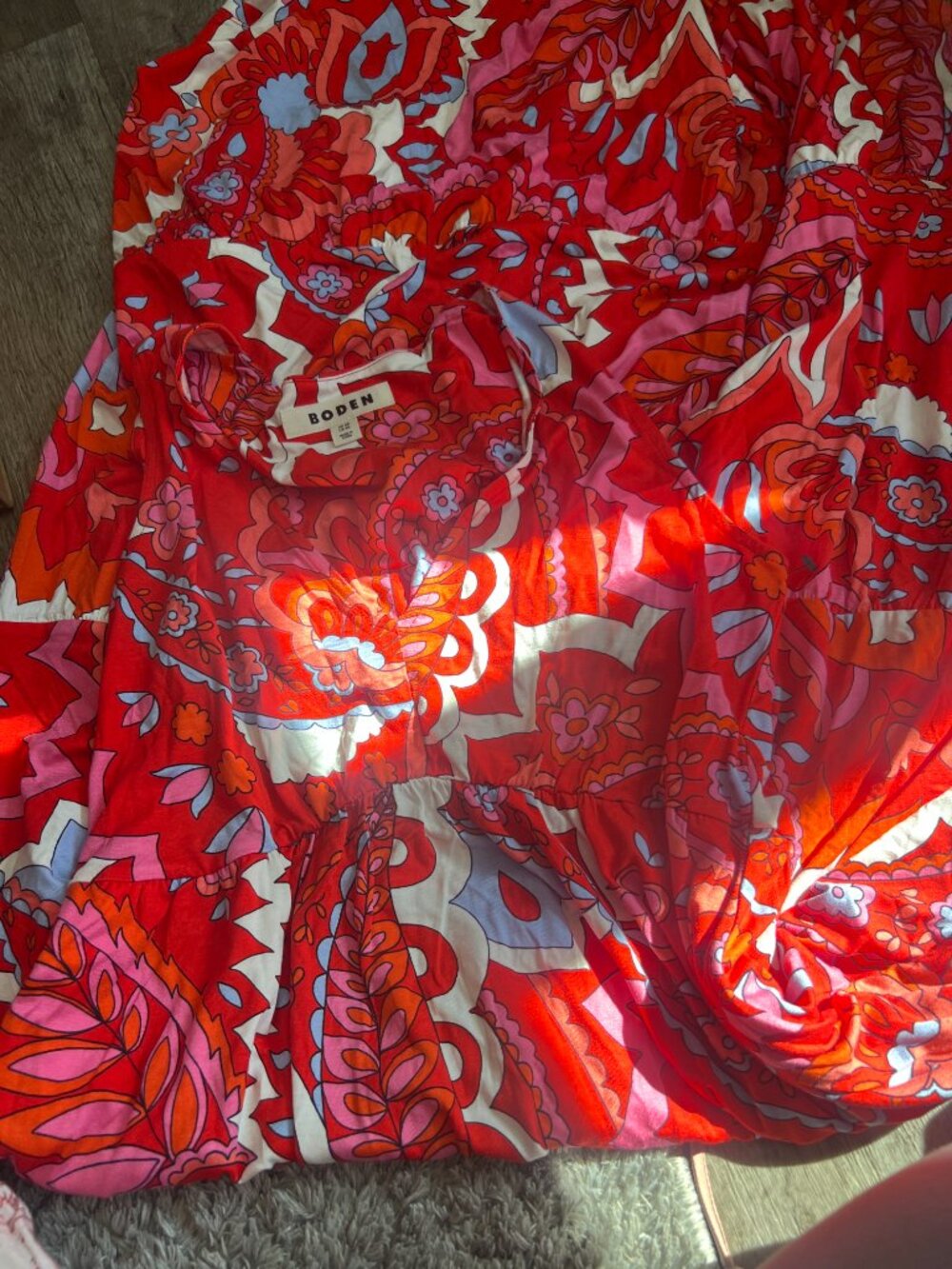 Boden Sylvia Jersey Maxi Tier Dress in Flame Scarlet size 4 - Picture 10 of 14